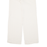 PULL&BEAR Womens Trousers Cream Loose Straight Viscose W22 L30