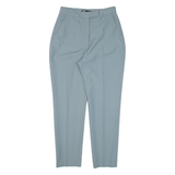 ZARA Pleated Womens Trousers Blue Slim Tapered W26 L26