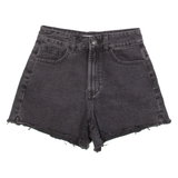 URBAN REVIVO Womens Denim Shorts Black UK 6 W26