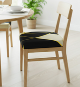 Anyseat Black and White Gold Linear Print Chair Cover – Stretch Washable Removable Seat Cover for Dining & Kitchen