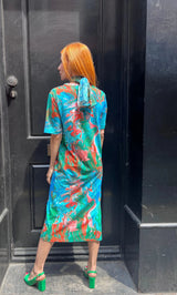 Paint Swirl Midi T-Shirt Dress