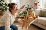 Anypet Large Beige Bow Cat Collar with Safety Buckle, Bell & Durable Adjustable Strap – Stylish Comfortable Pet Accessory for Cats