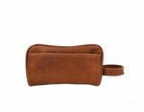 MBH Double Zip Toiletry Bag - Brown