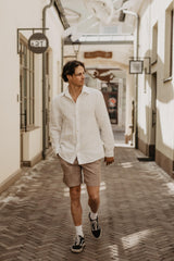 Hector classic linen shirt in White