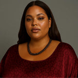 Plus Size Burgundy Leopard Print Jacquard Midi Dress - Aphrodite - Up to UK 22/US 18