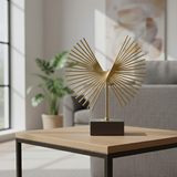 ANYDECO Luxury Gold Metal Tabletop Decor – Modern Art Sculpture for Living Room, House Display & Elegant Crafts Ornaments
