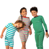 100% Organic Cotton Shortie Pajamas for Kids: Stripes - Final Sale
