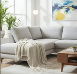 Anycozy White Knitted Waffle Throw Blanket – Soft Tassel Sofa & Bed Cover