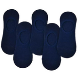 Anyfootwear 5 Pairs Size 10-14 Navy Blue Men Women Fashion Socks Cotton Long Crew Socks High Quality Office Business Sports Skateboard Knitted Casual