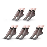 Anyfootwear 10 Pairs Free Size Fashion Socks High Quality Velvet Silk Spring Summer Breathable Soft Cotton Bottom Wicking Slip-resistant for Women Black