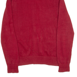 TOMMY HILFIGER Mens Patterned Jumper Red Tight Knit L