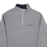 NAUTICA Mens Sweatshirt Grey 1/4 Zip L