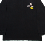 DISNEY Mickey Mouse Womens Sweatshirt Black Roll Neck XS