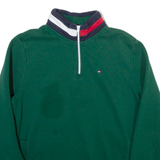 TOMMY HILFIGER Mens Sweatshirt Green 1/4 Zip M