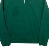 TOMMY HILFIGER Mens Sweatshirt Green 1/4 Zip M