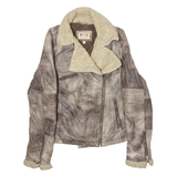 MUSTANG Womens Biker Jacket Grey 90s S