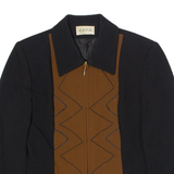 ZAPA Womens Jacket Black Wool Colourblock M