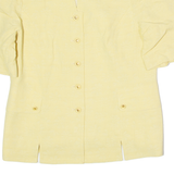 DELMOD INTERNATIONAL Womens Blazer Jacket Yellow Viscose 80s UK 14