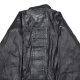 Mens Biker Jacket Black Leather 90s L