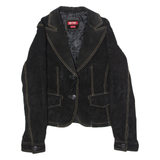 MUSTANG JEANS Womens Blazer Jacket Black Leather XS