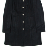 LIU JO Womens Overcoat Coat Black Flannel Wool S