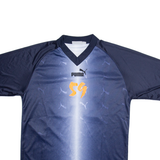 PUMA Mens T-Shirt Blue V-Neck L