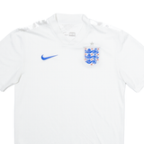 NIKE England Mens Football Shirt Jersey White V-Neck S