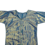 Mens T-Shirt Blue Button Neck S