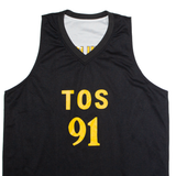 TOS #91 Colina Basketball Mens Jersey Black Sleeveless 90s V-Neck XL
