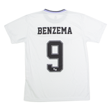REAL MADRID #9 Benzema Fan Mens T-Shirt White Crew Neck M