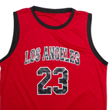 Los Angeles #23 Basketball Mens Jersey Red Sleeveless Crew Neck M