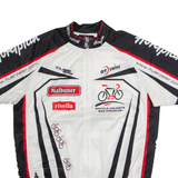 MAX HUERZELER Full Zip Cycling Mens Jersey White High Neck L