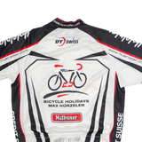 MAX HUERZELER Full Zip Cycling Mens Jersey White High Neck L