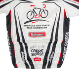 MAX HUERZELER Full Zip Cycling Mens Jersey White High Neck L