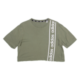 ADIDAS Cropped Womens T-Shirt Green XS