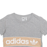 ADIDAS Cropped Womens T-Shirt Grey UK 4