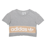 ADIDAS Cropped Womens T-Shirt Grey UK 4
