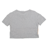 ADIDAS Cropped Womens T-Shirt Grey UK 4
