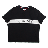 TOMMY HILFIGER Womens T-Shirt Black XS