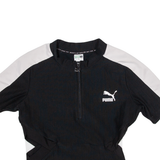 PUMA Womens T-Shirt Black 1/4 Zip S
