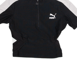 PUMA Womens T-Shirt Black 1/4 Zip S