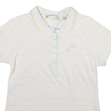 TED BAKER Womens Polo Shirt White Striped M