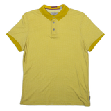 TED BAKER Mens Polo Shirt Yellow Geometric M