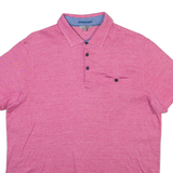 TED BAKER Mens Polo Shirt Pink XL