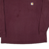 CARHARTT Mens T-Shirt Maroon Long Sleeve XL