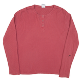 CARHARTT Womens T-Shirt Pink Long Sleeve Button Neck XL