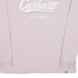 CARHARTT Loose Fit Womens T-Shirt Pink Long Sleeve M