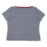 TOMMY HILFIGER Cropped Striped Womens T-Shirt Blue 2XL