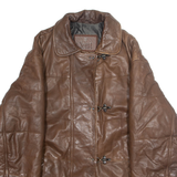 SCOUT Mens Jacket Brown Faux Leather L