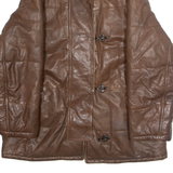 SCOUT Mens Jacket Brown Faux Leather L